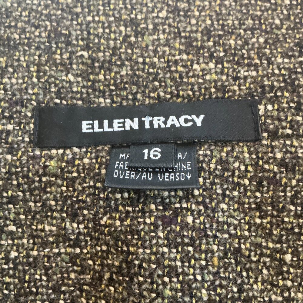 Ellen Tracy,Vintage 80's  Capelet-Style Tweed Crop Jacket • Size 16 - Picture 5 of 5
